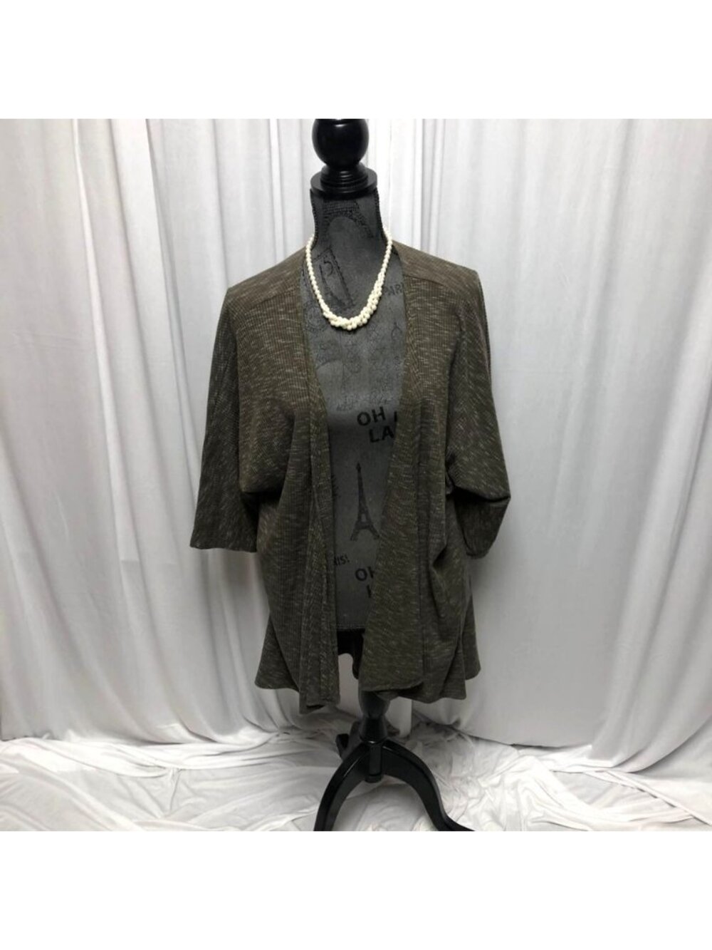 LuLaRoe Cardigan Womens Size Medium Olive Green Open Front Simply Comfortable